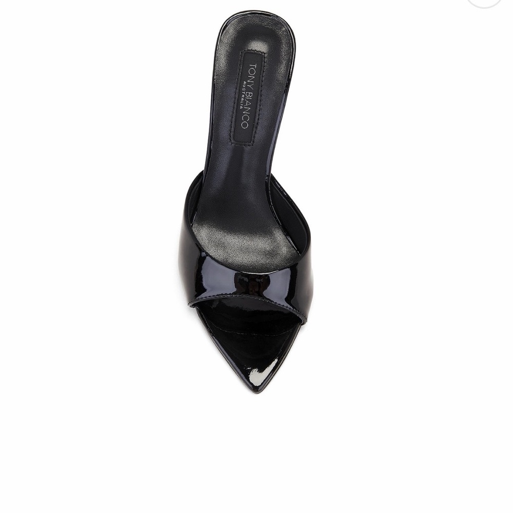 Tony Bianco Malibu Mules- Black Patent Heels - Picture 7 of 7